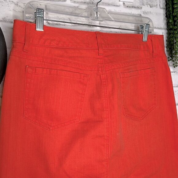 L.L. Bean Coral Jean Skirt Favorite Fit Straight Size 10 - Picture 5 of 6
